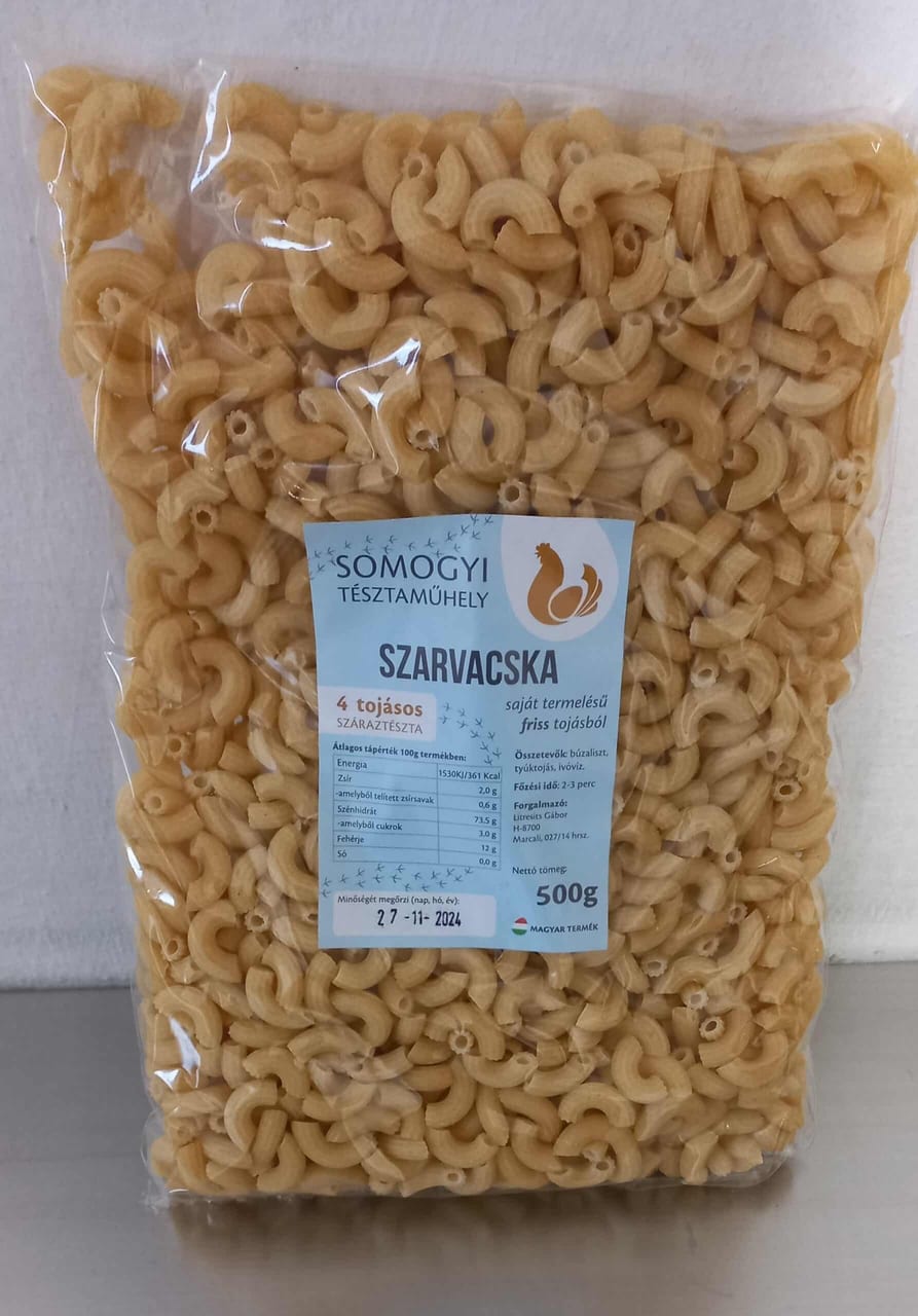 Házi jellegű 4 tojásos szarvacska tészta (500 g)